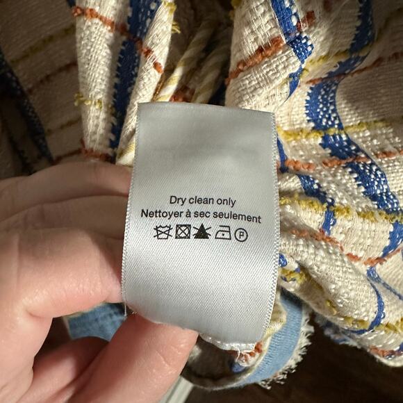 Veronica Beard Women's Nilaja Jacket Multicolor Size 4 Plaid Tweed Denim Trim - Picture 11 of 15